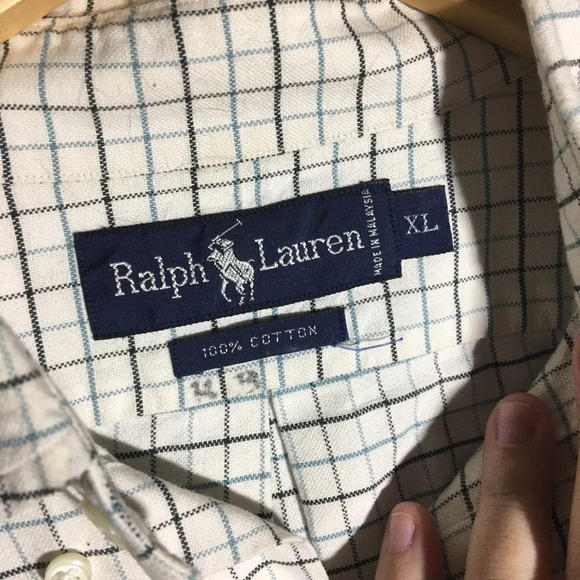 Mens Ralph Lauren Button Down Shirt Checkered Formal Casual Church Event - Picture 2 of 4